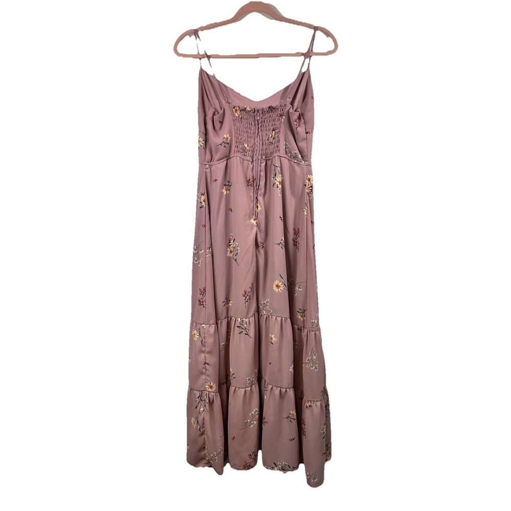 Altar'd State Mauve Pink Floral Tiered Maxi Dress - Picture 5 of 12